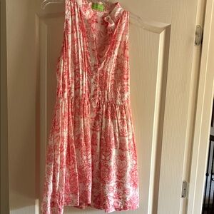 Floral Red and White Mini Dress